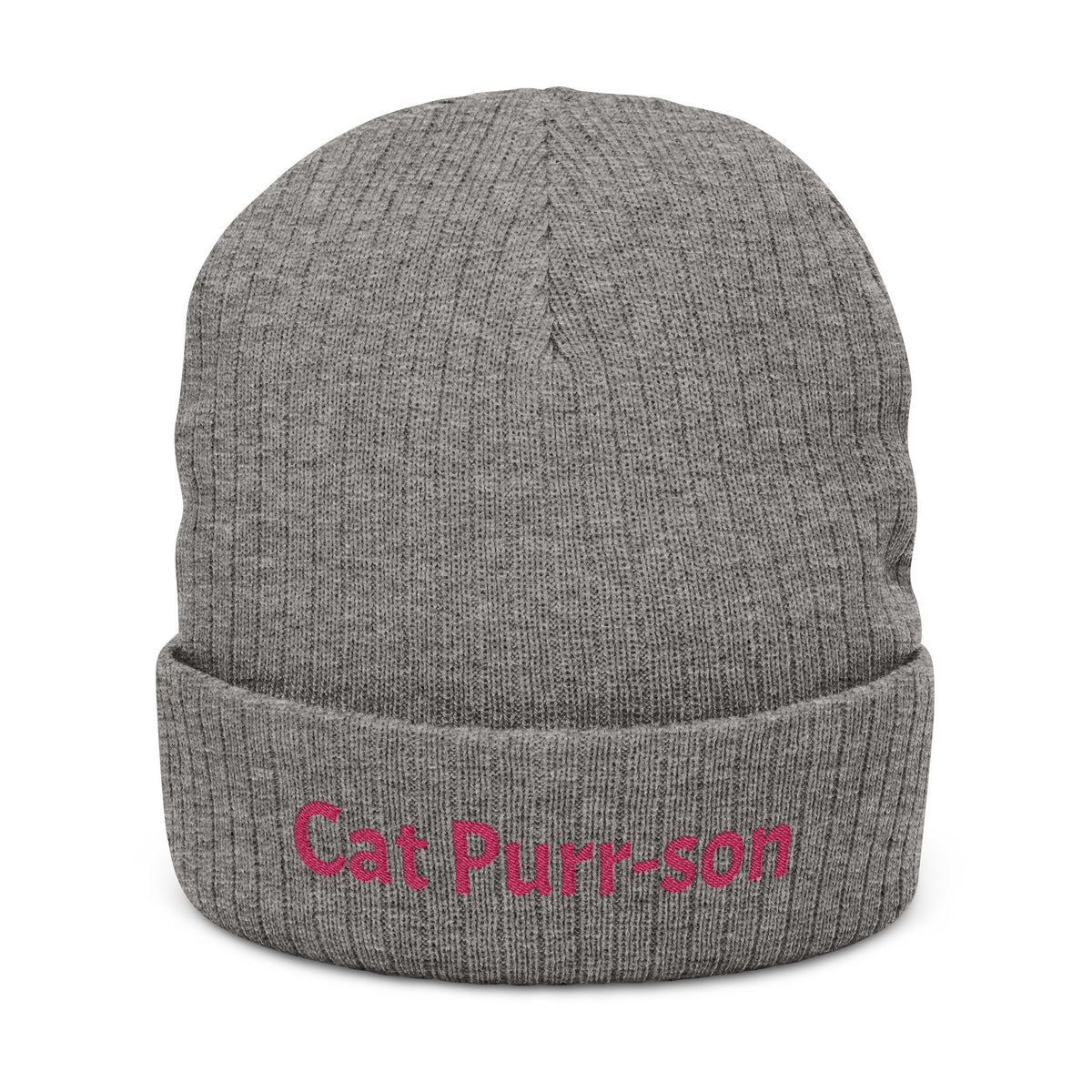 Embroidered 'Cat Purr-son' Beanie