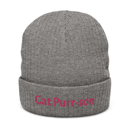 Embroidered 'Cat Purr-son' Beanie