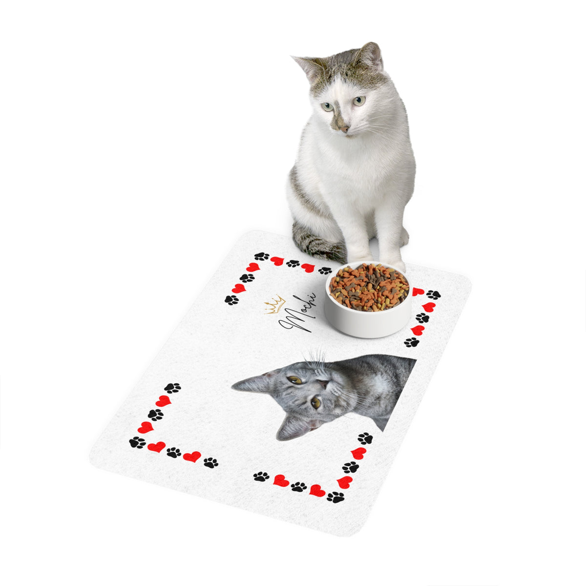 Personalized Cat Food Mat (12x18) - Add Your Cat Name