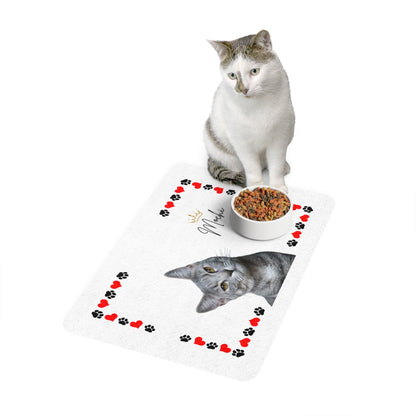 Personalized Cat Food Mat (12x18) - Add Your Cat Name