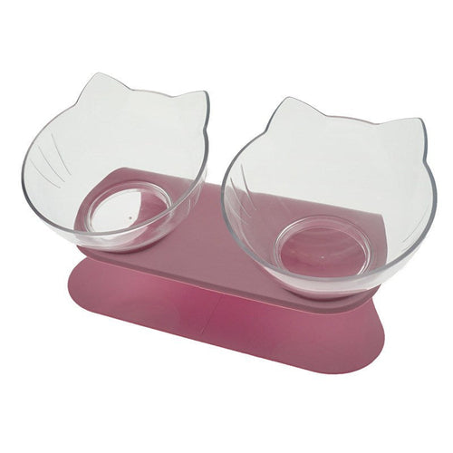 Elevated Double Cat Bowl with 15° Tilt