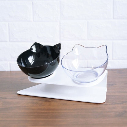 Elevated Double Cat Bowl with 15° Tilt