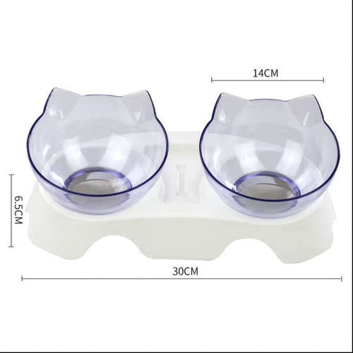 Elevated Double Cat Bowl with 15° Tilt