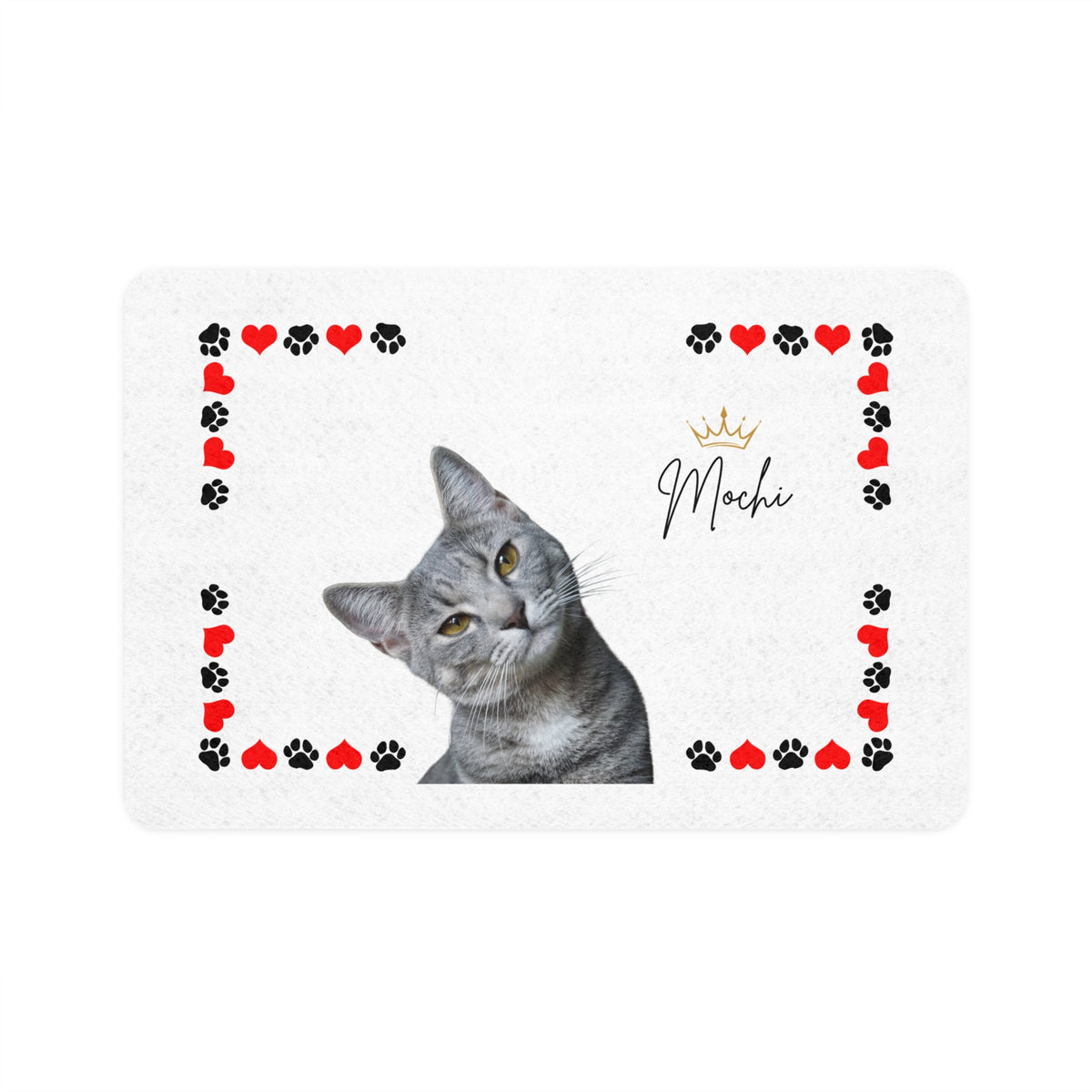 Personalized Cat Food Mat (12x18) - Add Your Cat Name