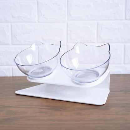 Elevated Double Cat Bowl with 15° Tilt