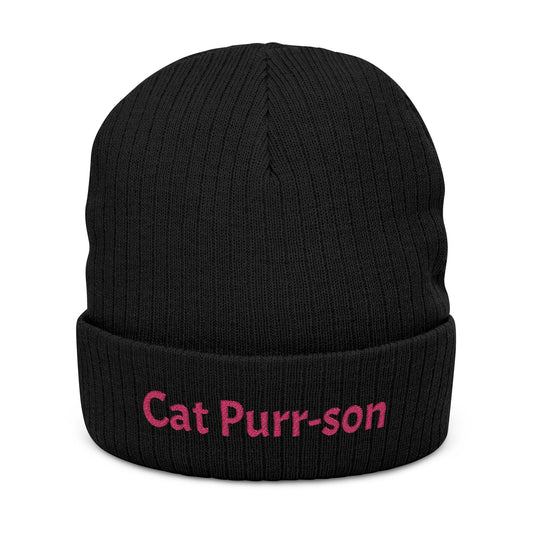 Embroidered 'Cat Purr-son' Beanie