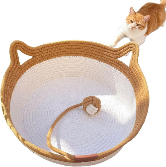 Round boho cat bed