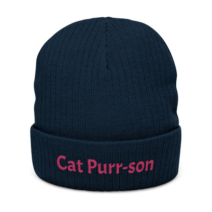 Embroidered 'Cat Purr-son' Beanie